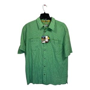 McKinley Plaid Shirts Mens Size XL Lot of 2 Blue Green Hiking Short Sleeve NWT